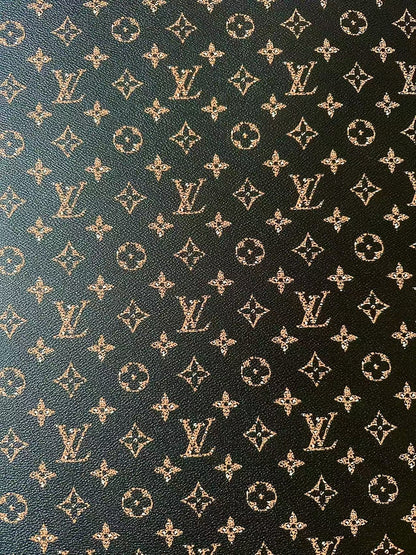 Craft Leopard LV Vinyl Leather For Handmade Sneaker,Upholstery,Furniture By Yard