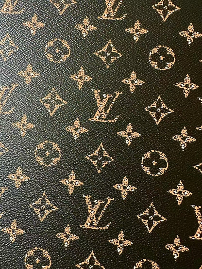 Craft Leopard LV Vinyl Leather For Handmade Sneaker,Upholstery,Furniture By Yard