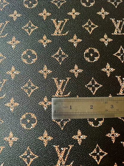 Craft Leopard LV Vinyl Leather For Handmade Sneaker,Upholstery,Furniture By Yard