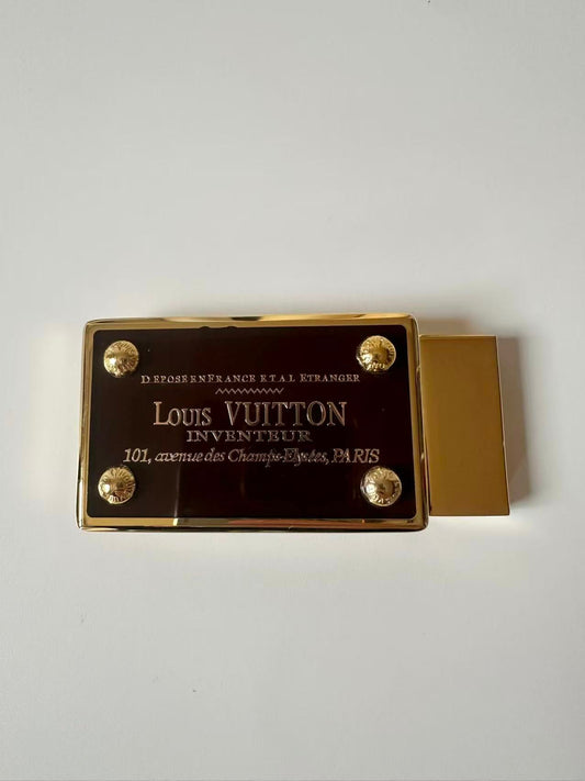Craft 3.5CM Copper LV Belt Buckle For Handmade Change Belt