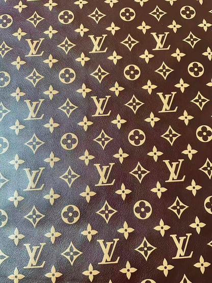Craft Brown LV Monogram Soft Leather For Handmade Snoes,Upholstery Clothing Leather By Yard