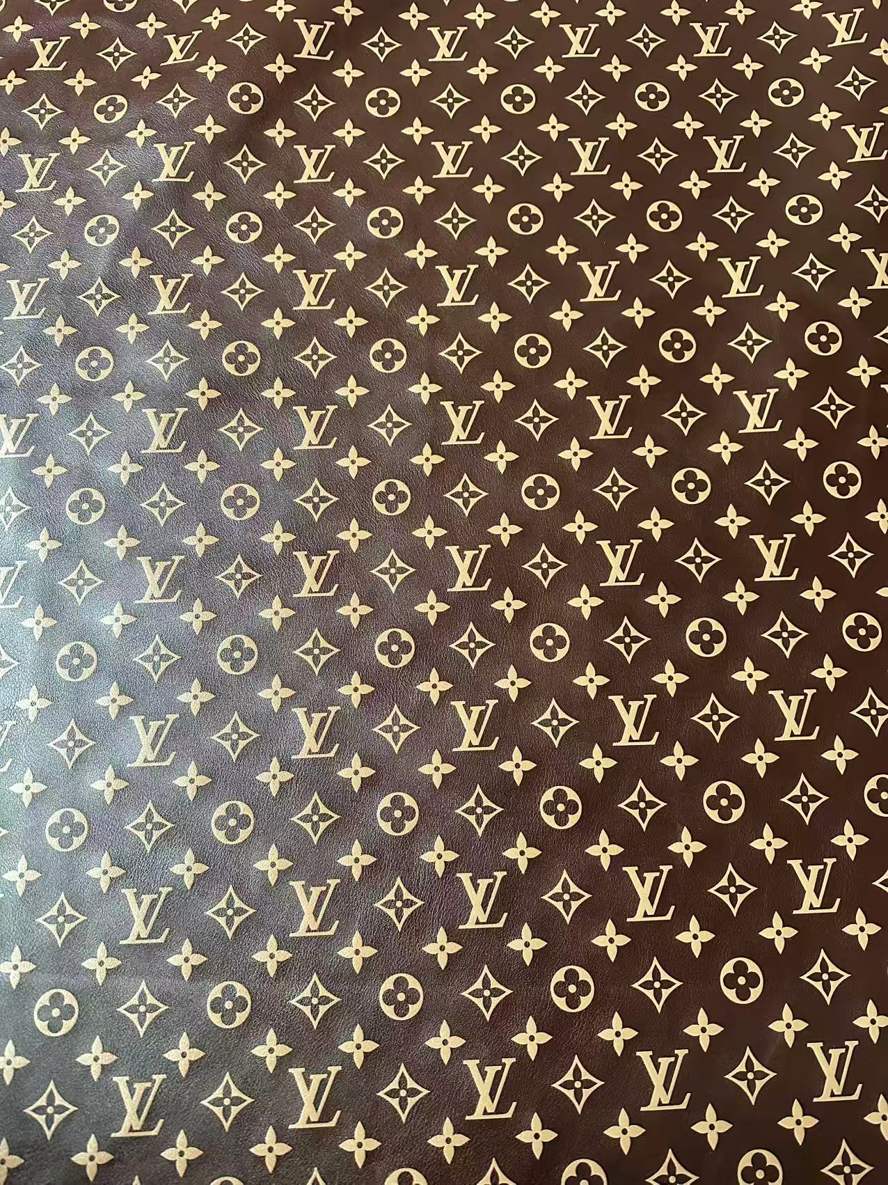 Craft Brown LV Monogram Soft Leather For Handmade Snoes,Upholstery Clothing Leather By Yard