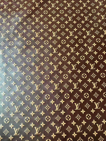 Craft Brown LV Monogram Soft Leather For Handmade Snoes,Upholstery Clothing Leather By Yard