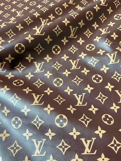 Craft Brown LV Monogram Soft Leather For Handmade Snoes,Upholstery Clothing Leather By Yard
