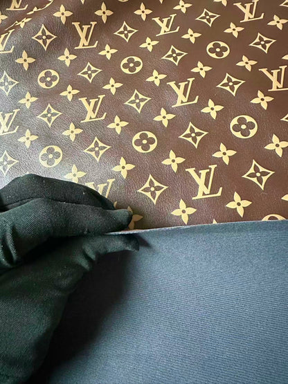 Craft Brown LV Monogram Soft Leather For Handmade Snoes,Upholstery Clothing Leather By Yard