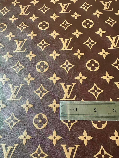 Craft Brown LV Monogram Soft Leather For Handmade Snoes,Upholstery Clothing Leather By Yard