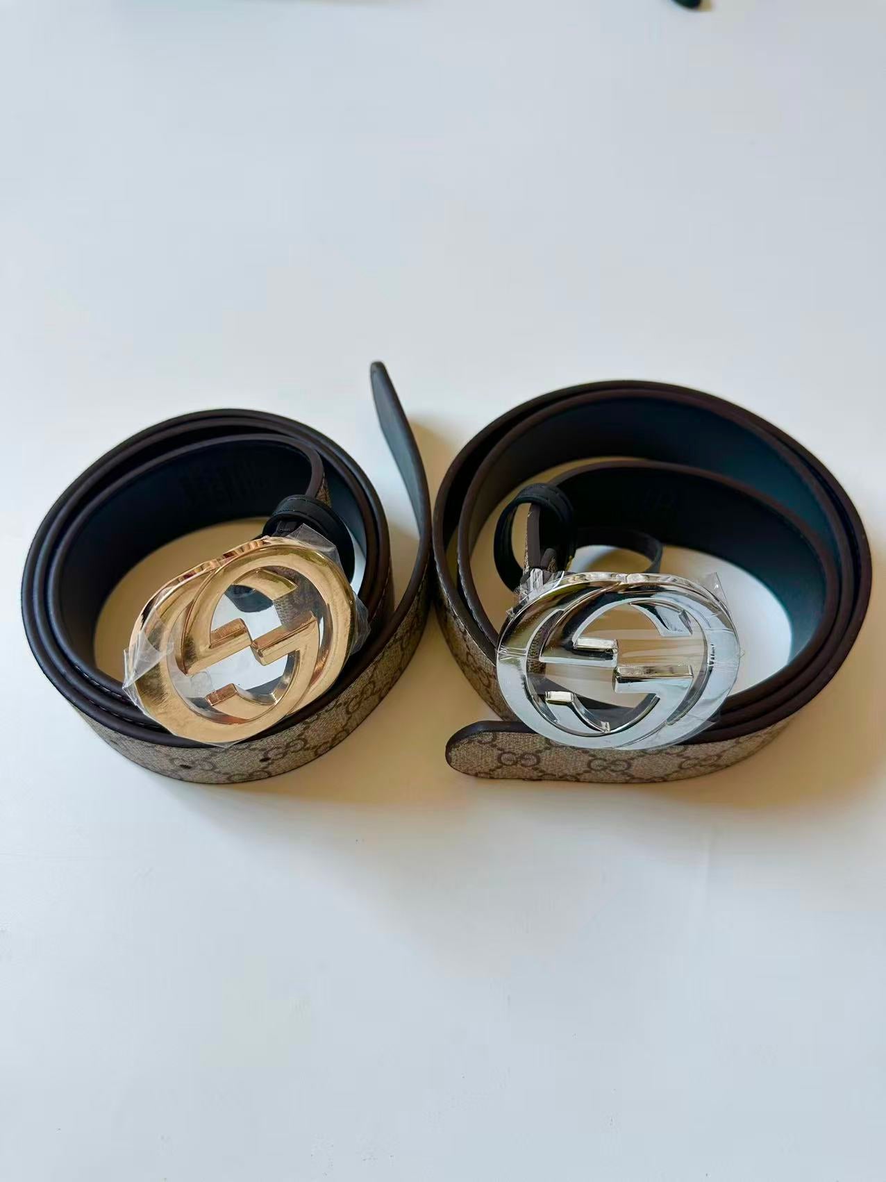 Fashion Gold and Sliver Gucci Leather Belt ,Best Quality Blet For Apparel