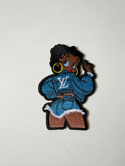 Craft Embroidery LV Miss Betty Jacquard Patches For Customized Apparel