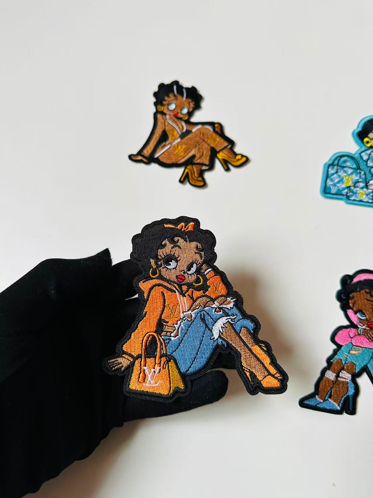 Craft Embroidery LV Miss Betty Jacquard Patches For Customized Clothing