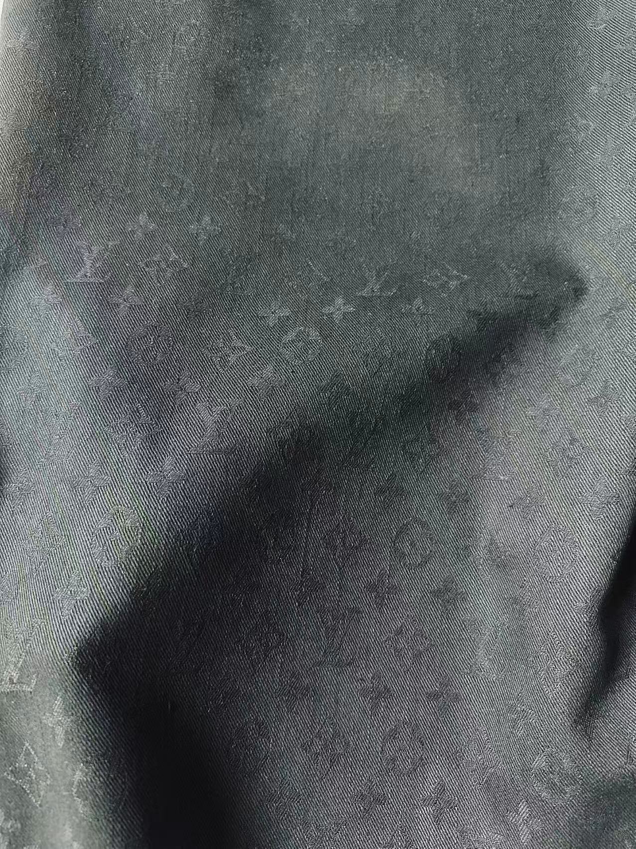 Craft 100% Cotton Black LV Jacquard Denim Cloth Fabric For Handmade Apparel