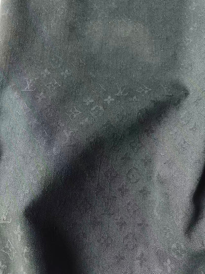 Craft 100% Cotton Black LV Jacquard Denim Cloth Fabric For Handmade Apparel