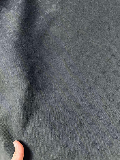 Craft 100% Cotton Black LV Jacquard Denim Cloth Fabric For Handmade Apparel