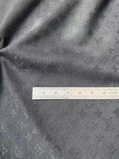 Craft 100% Cotton Black LV Jacquard Denim Cloth Fabric For Handmade Apparel