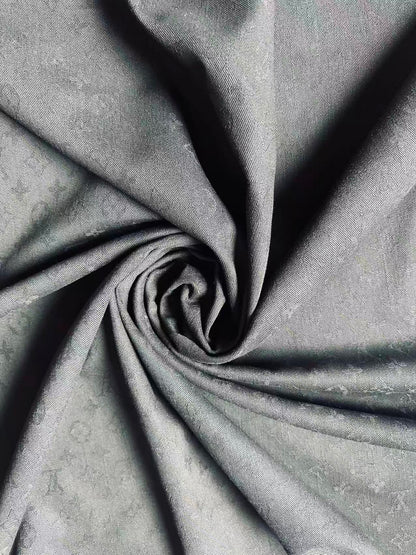 Craft 100% Cotton Black LV Jacquard Denim Cloth Fabric For Handmade Apparel