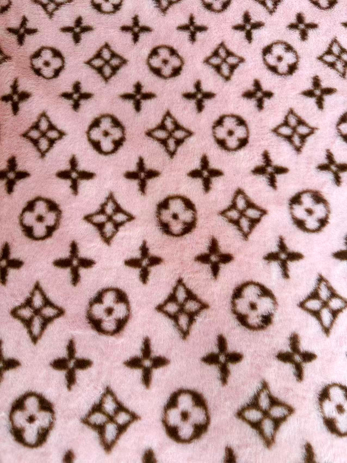 Fashion LV design Pink No LOGO Rabbit Plush Fur Fabric, Cony Fabric For Handmade Clothing ,Bags ,Shoes and Handicrafts By Yards