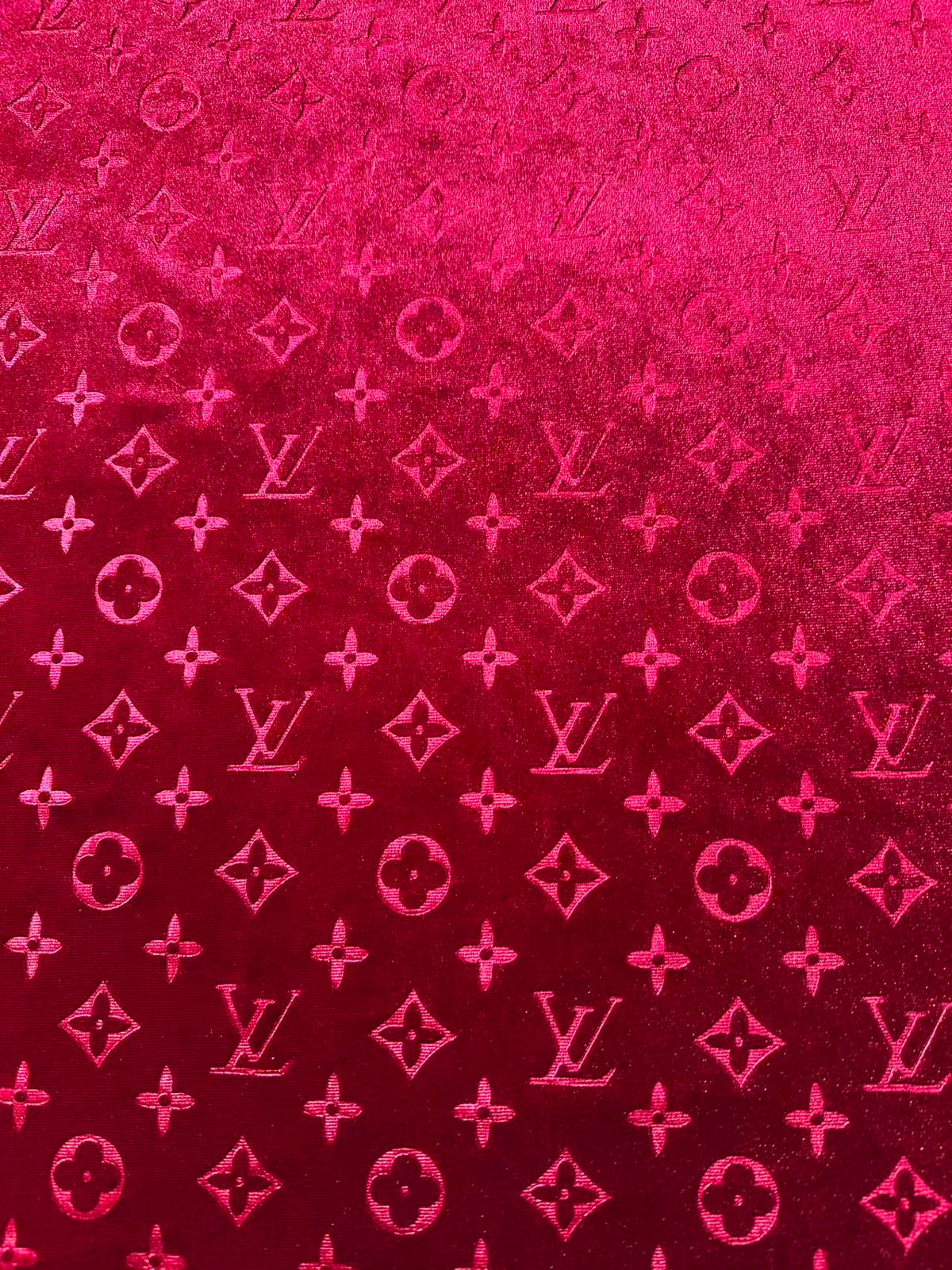 Popular Luxury LV Knitting Velvet Fabric For Handmade Sneaker,Car Upholstery and Apparel By Yard (Burgundy Red)