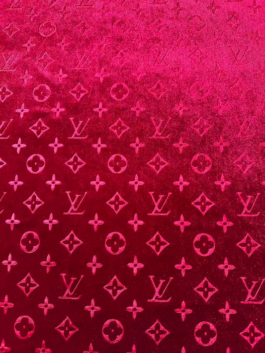Popular Luxury LV Knitting Velvet Fabric For Handmade Sneaker,Car Upholstery and Apparel By Yard (Burgundy Red)