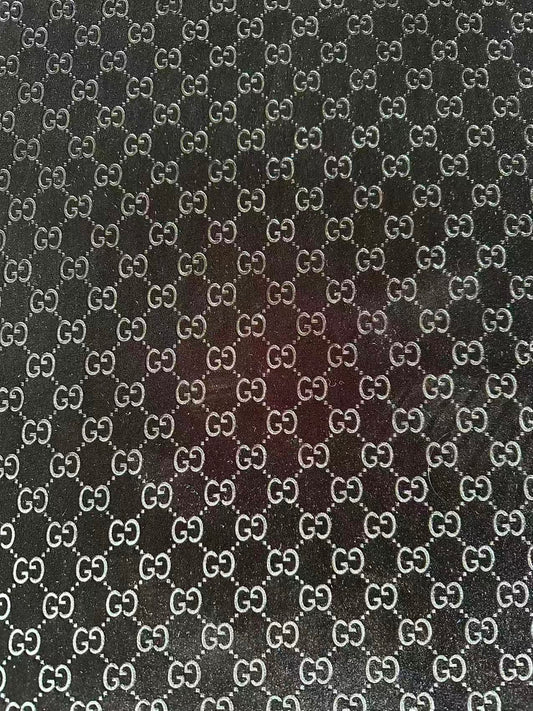 Popular Luxury Gucci Knitting Velvet Fabric For Handmade Sneaker,Car Upholstery and Apparel By Yard (Black)