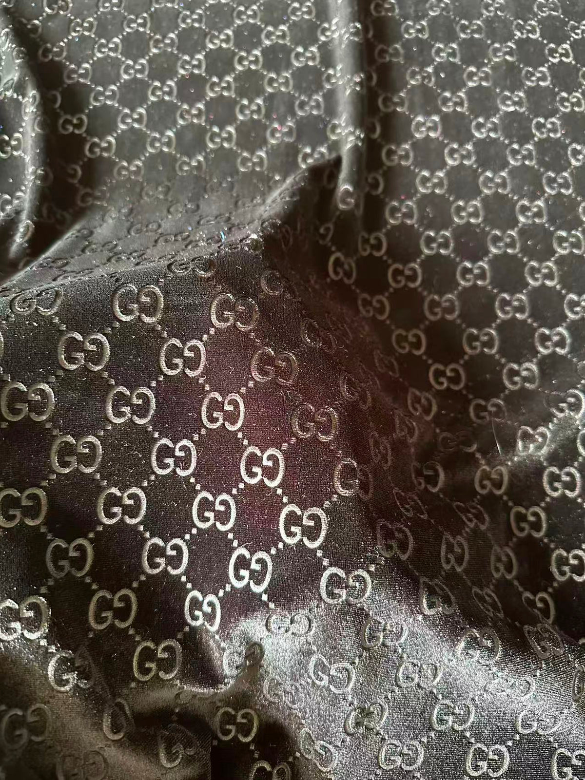 Popular Luxury Gucci Knitting Velvet Fabric For Handmade Sneaker,Car Upholstery and Apparel By Yard (Black)