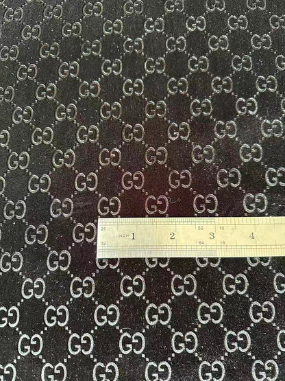 Popular Luxury Gucci Knitting Velvet Fabric For Handmade Sneaker,Car Upholstery and Apparel By Yard (Black)