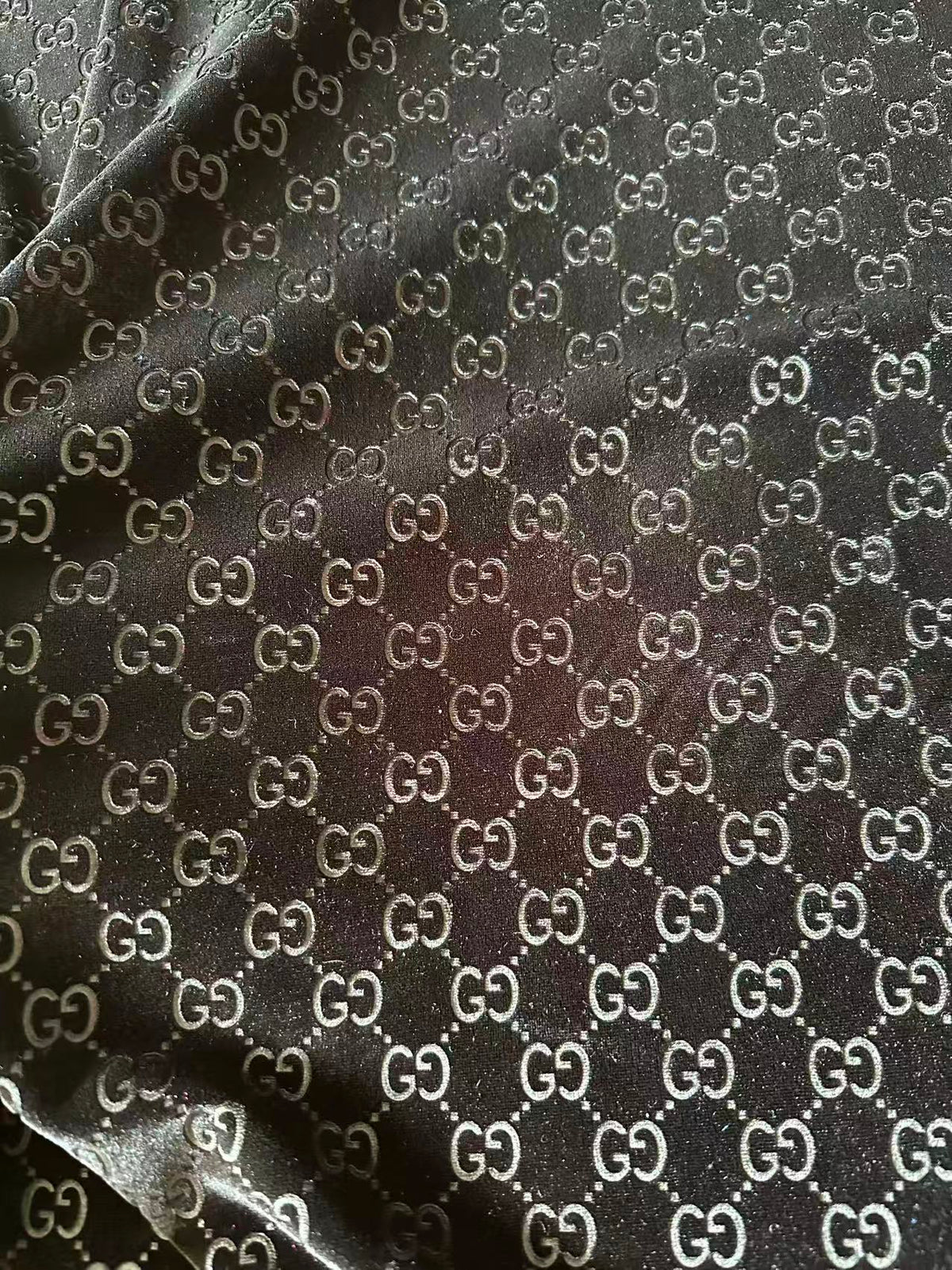 Popular Luxury Gucci Knitting Velvet Fabric For Handmade Sneaker,Car Upholstery and Apparel By Yard (Black)