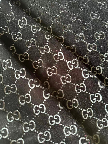 Popular Luxury Gucci Knitting Velvet Fabric For Handmade Sneaker,Car Upholstery and Apparel By Yard (Black)