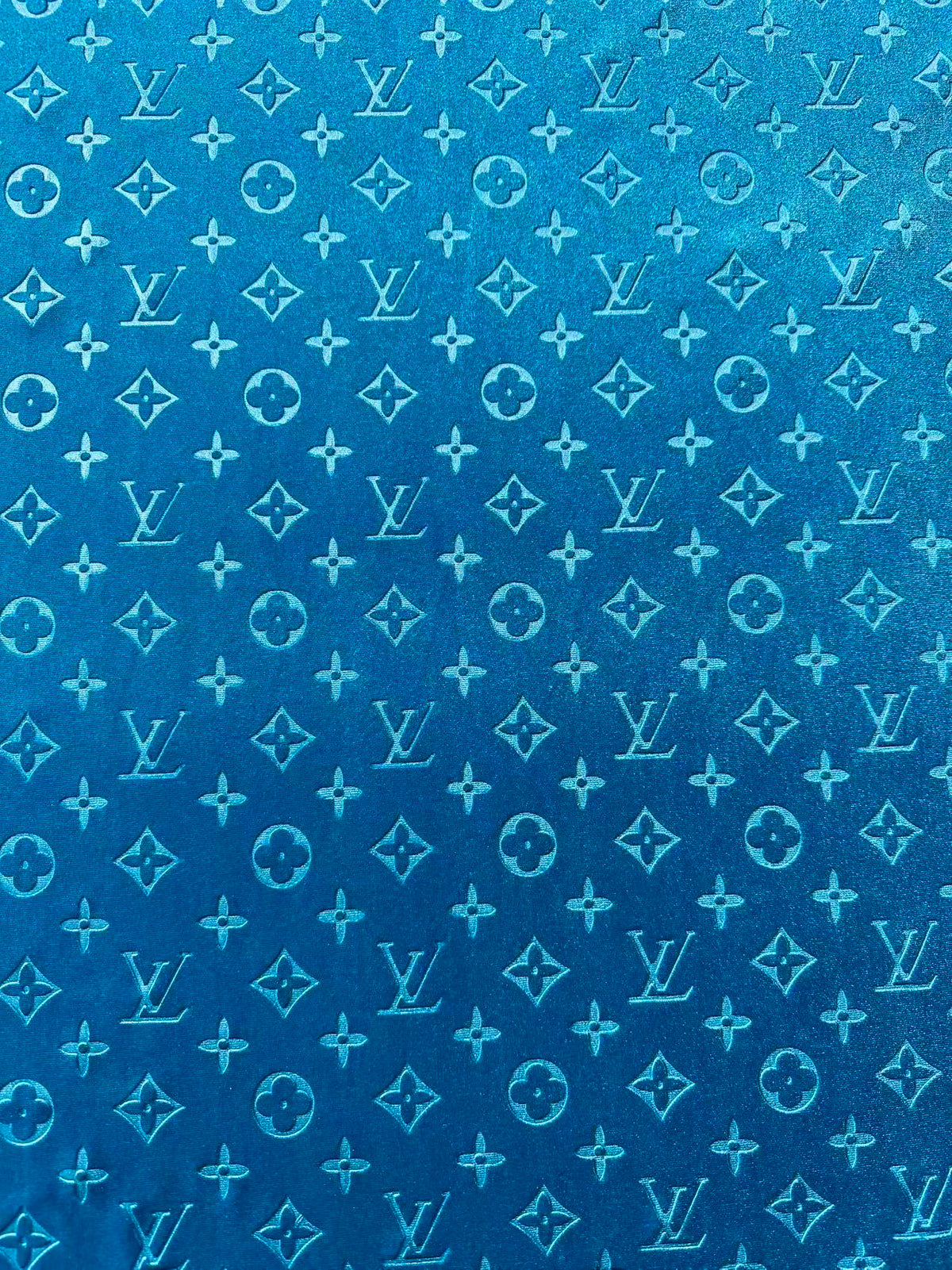 Popular Luxury LV Knitting Velvet Fabric For Handmade Sneaker,Car Upholstery and Apparel By Yard (Royal Blue)