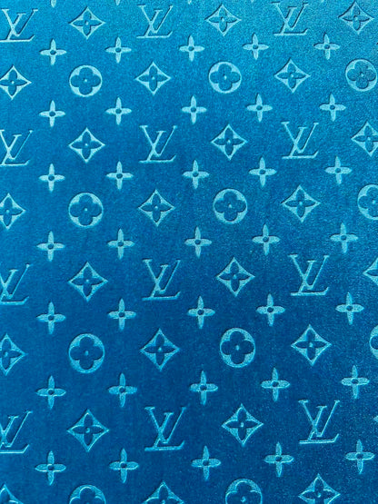Popular Luxury LV Knitting Velvet Fabric For Handmade Sneaker,Car Upholstery and Apparel By Yard (Royal Blue)