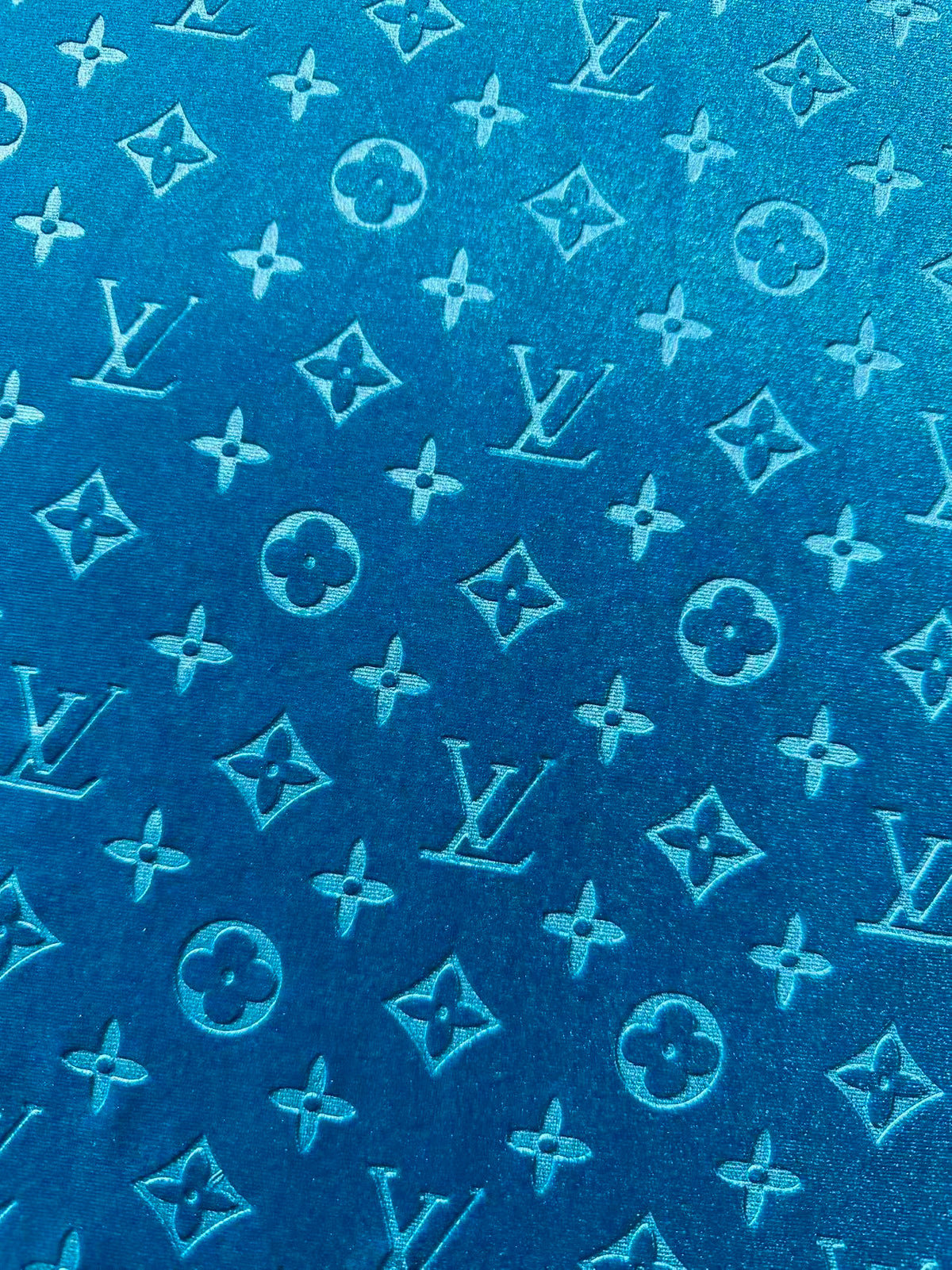 Popular Luxury LV Knitting Velvet Fabric For Handmade Sneaker,Car Upholstery and Apparel By Yard (Royal Blue)