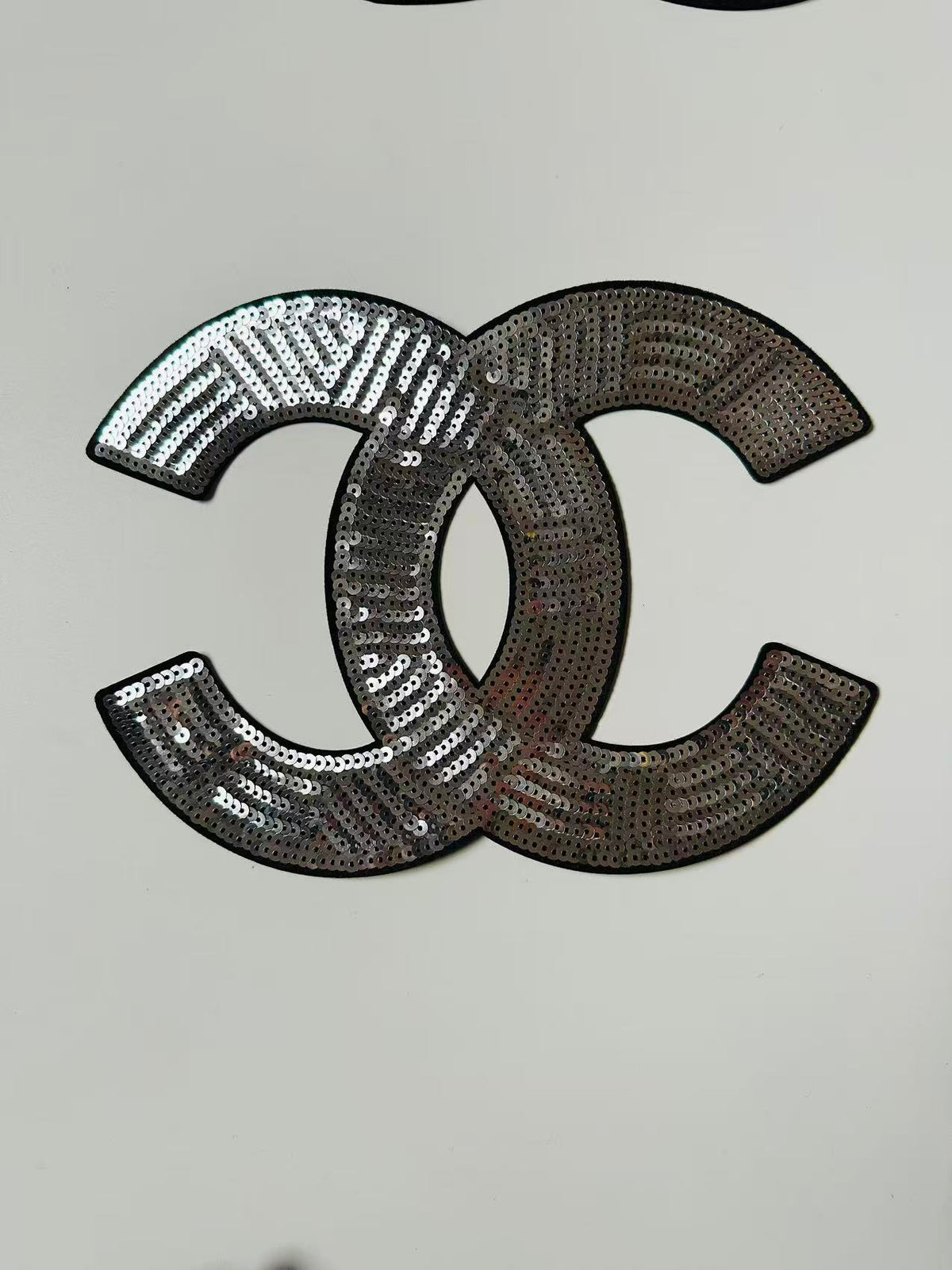 Craft Chanel 9.4"x7" Rectangle Embroidery Sequins Patches For Handmade Apparel