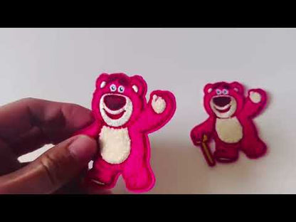 Craft 3"x3 "Lotso Strawberry Bear Embroidery Jacquard Patches For Handmade Handicraft