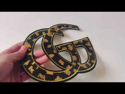 Craft Gucci 8.1"x6.5"Embroidery Sequins Patches For Handmade Apparel