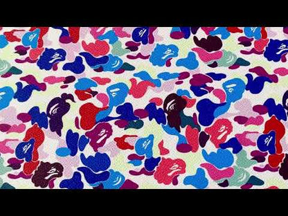 Craft New Purple With Colorful Bape Custom Leather Fabric For Bags Leather Shoes Custom Leather By Yard