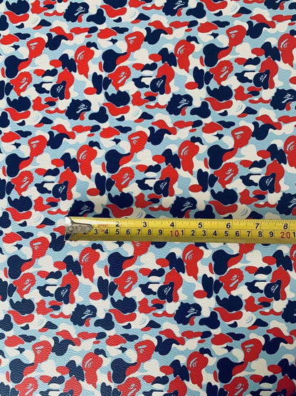 Classic Bape Fashion Custom Leather Fabric For Bags Leather Shoes Custom Leather By Yard (Bape France)