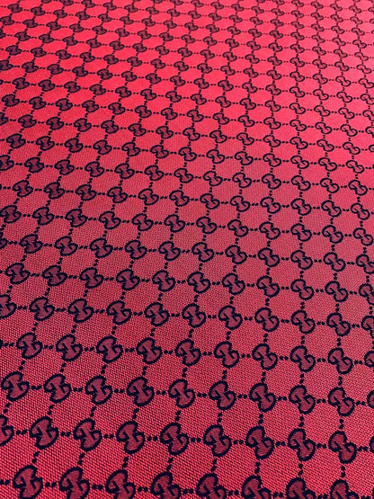 Fashion Gucci Jacquard Fabric Cloth, Fabric Bags Fabric Shoes Fabric Hat Fabric By Yards(Red)