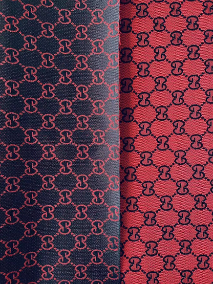 Fashion Gucci Jacquard Fabric Cloth, Fabric Bags Fabric Shoes Fabric Hat Fabric By Yards(Red)