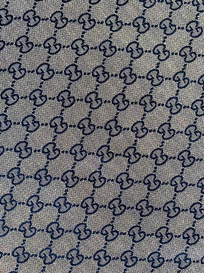 Fashion Gucci Jacquard Fabric Cloth, Fabric Bags Fabric Shoes Fabric Hat Fabric By Yard (Gray With Dark Blue )