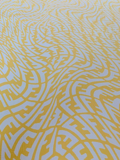 Classic Fendi Fluctuate Leather Crafting Fabric For Handmade Handicrafts By Yards (Yellow)