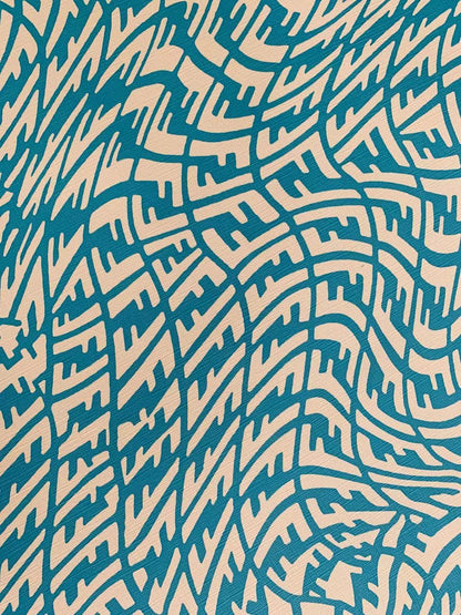 Classic Fluctuate Leather Crafting Fabric For Handmade Handicrafts By Yards (Blue)