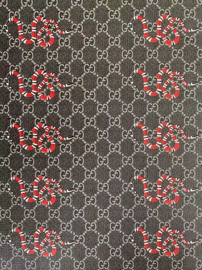 Classic Gucci Leather Case Fabric,Handmade Bag Fabric,Hand-made Shoes Fabric, with Snake Leather By Yard