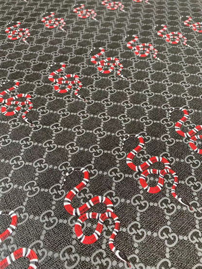 Classic Gucci Leather Case Fabric,Handmade Bag Fabric,Hand-made Shoes Fabric, with Snake Leather By Yard
