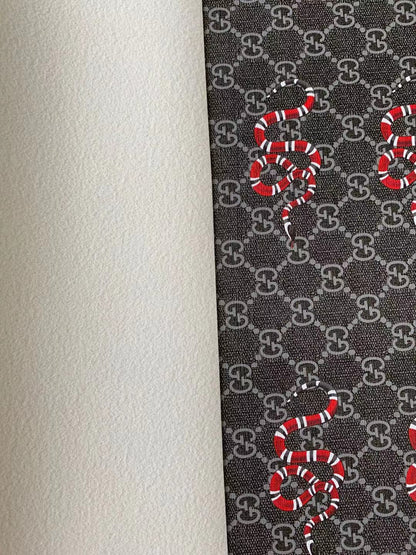 Classic Gucci Leather Case Fabric,Handmade Bag Fabric,Hand-made Shoes Fabric, with Snake Leather By Yard