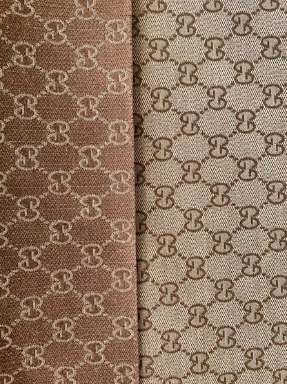 Classic Gucci Jacquard Fabric Cloth, Fabric Bags Fabric Shoes Fabric Hat Fabric good quality (Tan)