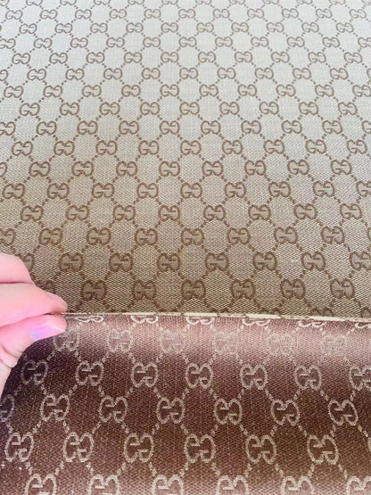 Classic Gucci Jacquard Fabric Cloth, Fabric Bags Fabric Shoes Fabric Hat Fabric good quality (Tan)