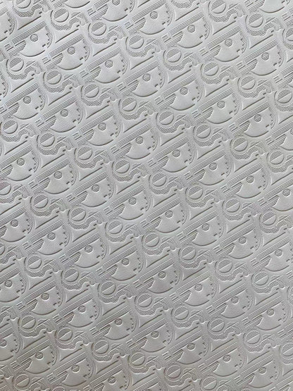 Classic  Dior Embossed Craft Leather Fabric Shoes Leather , Bags Leather Fabric By Yards (White)