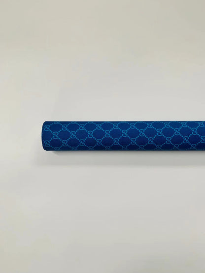 Classic Navy Blue Gucci Design Leather Case Fabric,Handmade Bag Fabric,Hand-made Shoes Leather By Yards