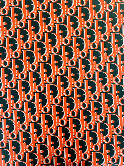 Popular Fashion Swimsuit fabric ,Swimming fabric ,100% Polyester Waterproof Fabric(Orange with Dark Green )