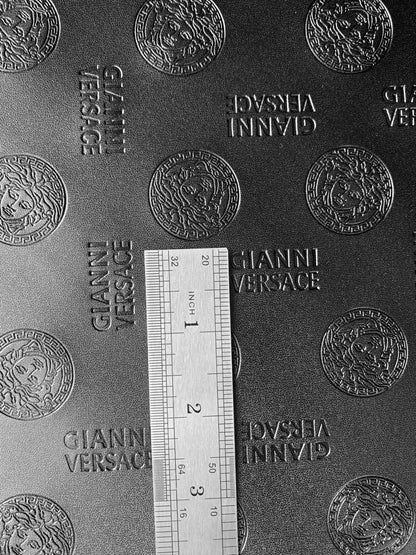 Fashion Design Embossed Leather Fabric For Handmade Shoes ,Bags and Handicrafts Goods By Yards (Black)