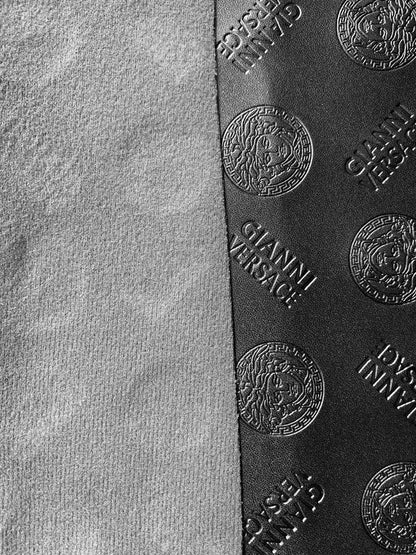 Fashion Design Embossed Leather Fabric For Handmade Shoes ,Bags and Handicrafts Goods By Yards (Black)