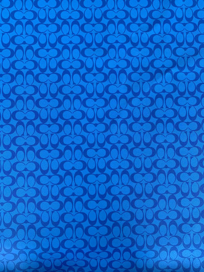 Classic  Coach  Leather Case Fabric, Handmade Bag Fabric, Hand-made Shoes  Leather Fabric By Yard (Blue)